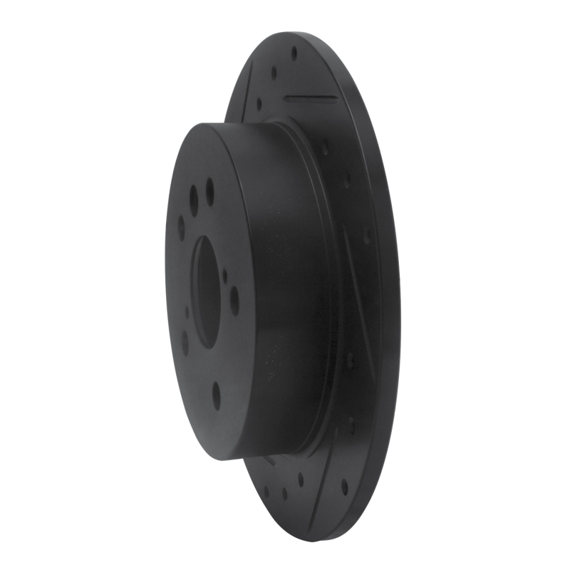 Toyota Camry Brake Rotor (1) - Rear Left - R1 Concepts - Drilled & Slotted - Black - `18-`24